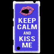 Coque Nokia Lumia 720 Keep Calm Kiss me Bleu