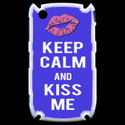 Coque Blackberry 8520 Keep Calm Kiss me Bleu