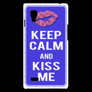 Coque LG Optimus L9 Keep Calm Kiss me Bleu