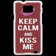 Coque Samsung Galaxy S2 Keep Calm Kiss me Brique
