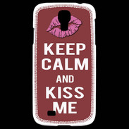 Coque Samsung Galaxy S4 Keep Calm Kiss me Brique