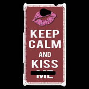 Coque HTC Windows Phone 8S Keep Calm Kiss me Brique