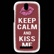 Coque HTC One SV Keep Calm Kiss me Brique
