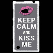 Coque Nokia Lumia 720 Keep Calm Kiss me Gris