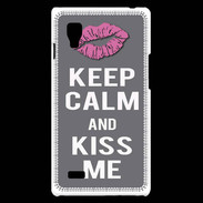 Coque LG Optimus L9 Keep Calm Kiss me Gris