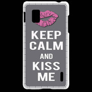 Coque LG Optimus G Keep Calm Kiss me Gris