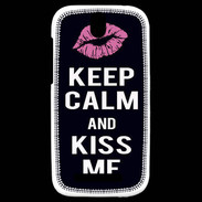 Coque HTC One SV Keep Calm Kiss me Noir