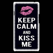 Coque LG Optimus L9 Keep Calm Kiss me Noir