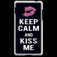 Coque LG Optimus G Keep Calm Kiss me Noir