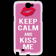 Coque Samsung Galaxy Note 2 Keep Calm Kiss me Rose