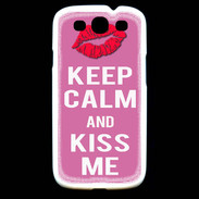 Coque Samsung Galaxy S3 Keep Calm Kiss me Rose