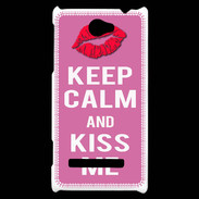 Coque HTC Windows Phone 8S Keep Calm Kiss me Rose