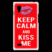 Coque LG Optimus L9 Keep Calm Kiss me Rouge