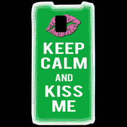 Coque LG P990 Keep Calm Kiss me Vert