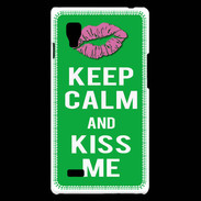 Coque LG Optimus L9 Keep Calm Kiss me Vert