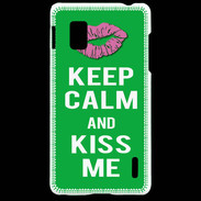 Coque LG Optimus G Keep Calm Kiss me Vert