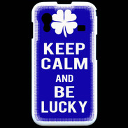 Coque Samsung ACE S5830 Keep Calm Be lucky Bleu