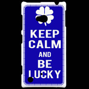 Coque Nokia Lumia 720 Keep Calm Be lucky Bleu