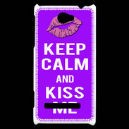 Coque HTC Windows Phone 8S Keep Calm Kiss me Violet