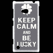 Coque Nokia Lumia 720 Keep Calm Be lucky Gris