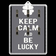 Porte clés Keep Calm Be lucky Gris