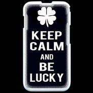 Coque Samsung ACE S5830 Keep Calm Be lucky Noir