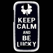 Coque HTC One SV Keep Calm Be lucky Noir