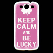 Coque Samsung Galaxy S3 Keep Calm Be Lucky Rose