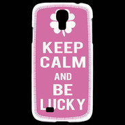 Coque Samsung Galaxy S4 Keep Calm Be Lucky Rose