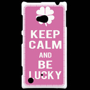 Coque Nokia Lumia 720 Keep Calm Be Lucky Rose