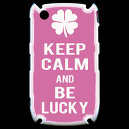Coque Blackberry 8520 Keep Calm Be Lucky Rose