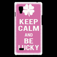 Coque LG Optimus L9 Keep Calm Be Lucky Rose