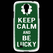Coque Samsung Galaxy S4 Keep Calm Be lucky Vert