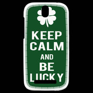 Coque HTC One SV Keep Calm Be lucky Vert