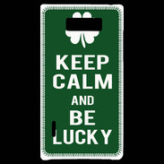 Coque LG Optimus L7 Keep Calm Be lucky Vert