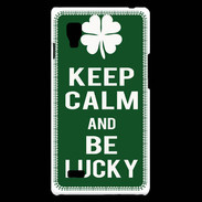 Coque LG Optimus L9 Keep Calm Be lucky Vert