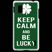 Coque LG Optimus G Keep Calm Be lucky Vert