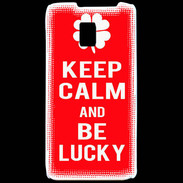 Coque LG P990 Keep Calm Be Lucky Rouge