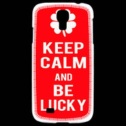 Coque Samsung Galaxy S4 Keep Calm Be Lucky Rouge