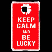 Coque LG Optimus L3 II Keep Calm Be Lucky Rouge