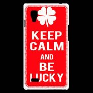 Coque LG Optimus L9 Keep Calm Be Lucky Rouge