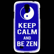 Coque Samsung Galaxy S4 Keep Calm Be Zen Bleu