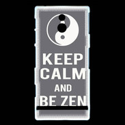Coque Sony Xperia P Keep Calm Be Zen Gris