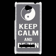 Coque HTC Windows Phone 8S Keep Calm Be Zen Gris
