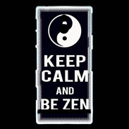 Coque Sony Xperia P Keep Calm Be Zen Noir