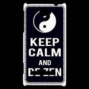 Coque HTC Windows Phone 8S Keep Calm Be Zen Noir