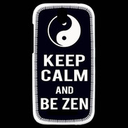 Coque HTC One SV Keep Calm Be Zen Noir