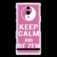Coque Sony Xperia P Keep Calm Be Zen Rose