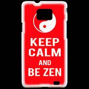 Coque Samsung Galaxy S2 Keep Calm Be Zen Rouge