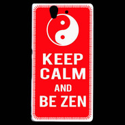 Coque Sony Xperia Z Keep Calm Be Zen Rouge